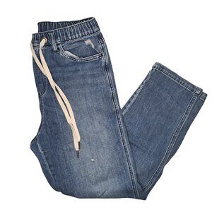 Aerie Pull On Distressed Drawstring Jeans Size Small
